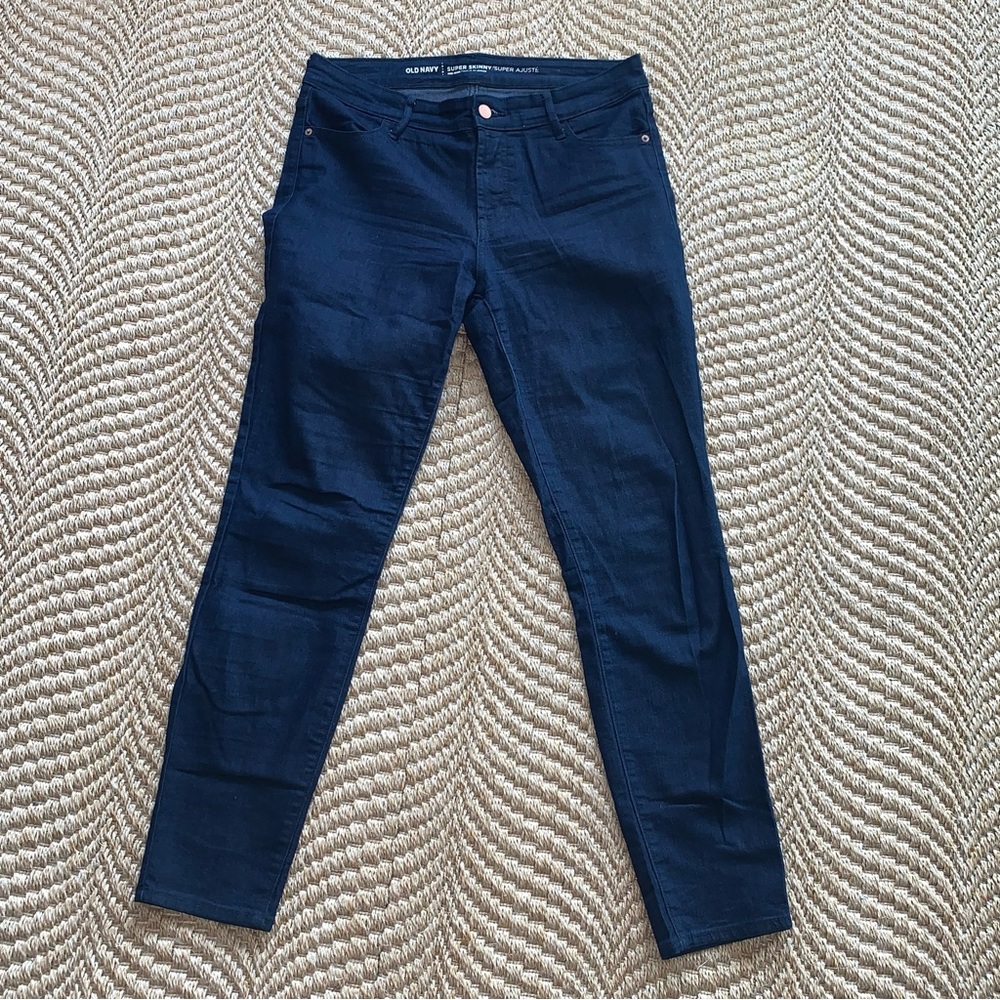 Old Navy Jeans Size 10 Super Skinny Jeans Dark Blue Pants Mid-Rise